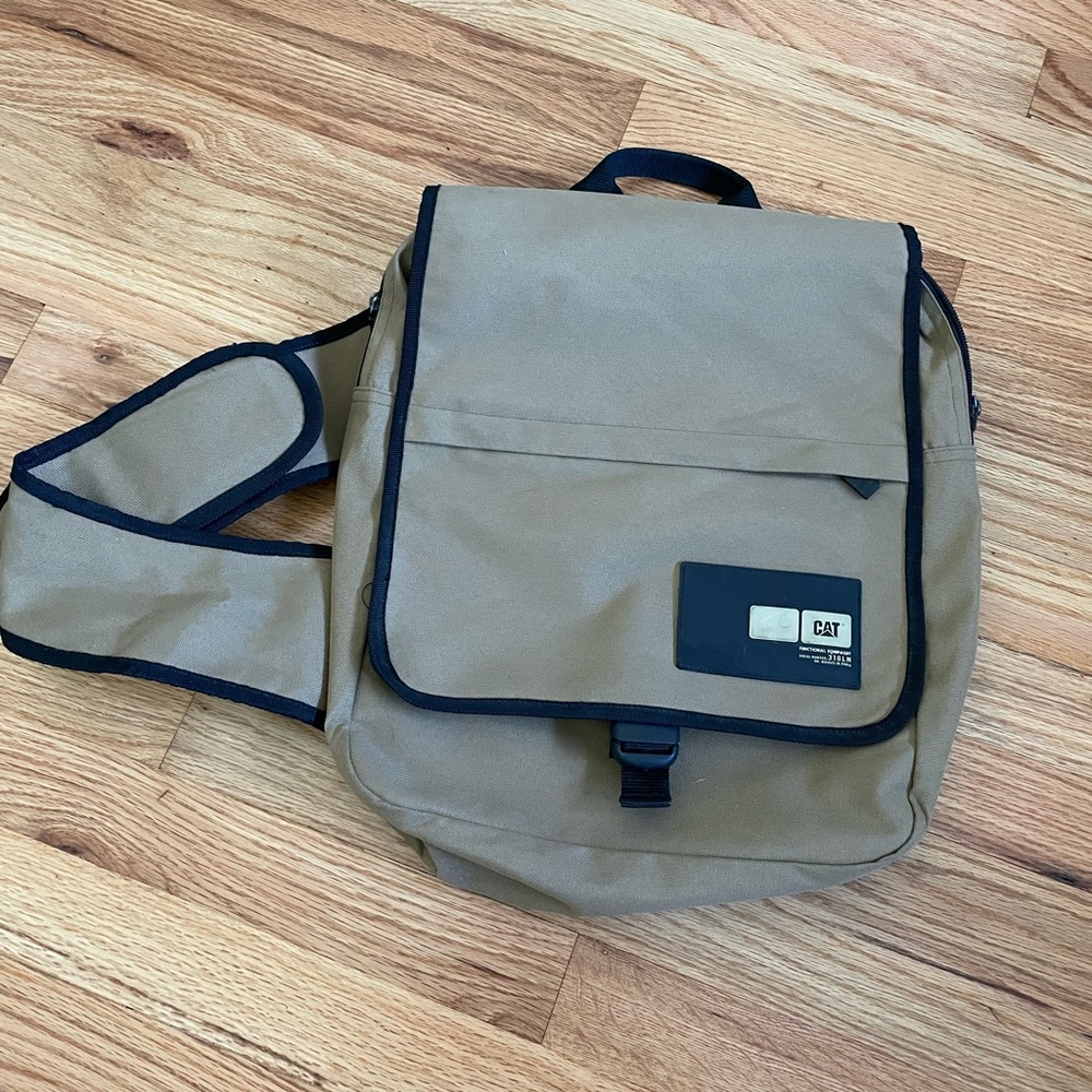 CAT one shoulder canvas backpack